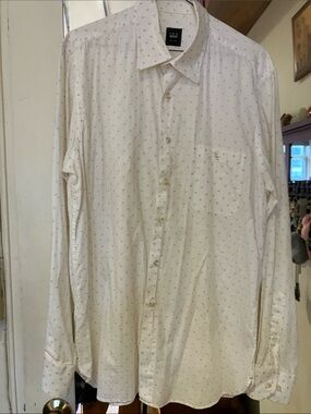 Ikks Men's Cream Shirt with Subtle Dot Print